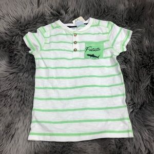 BOB | Boy's ‘Fintastic’ Shirt | Green Stripes | Size 4T